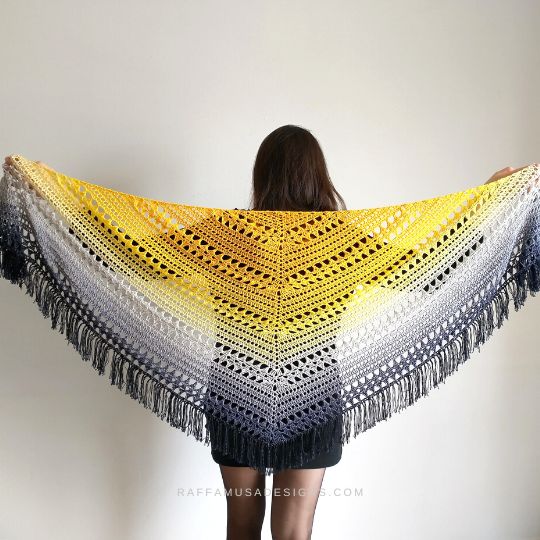 Triangles and Cones Shawl - Free Crochet Pattern - Raffamusa Designs
