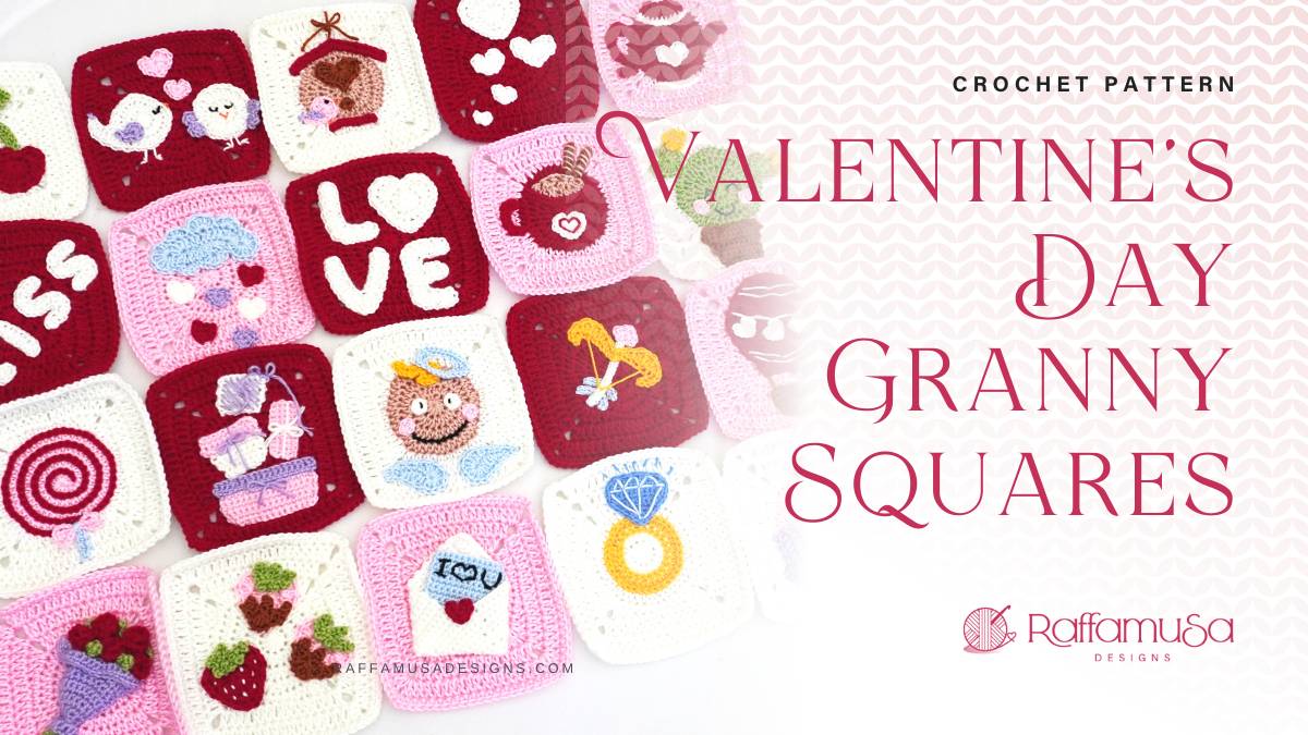 Valentine's Day Granny Squares - Raffamusa Designs