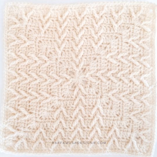 Textured Vanna Blanket Square - Free Crochet Pattern - Raffamusa Designs