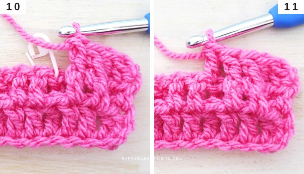 How to Crochet the Waffle Stitch - Step-by-Step Tutorial - 10-11 - Raffamusa Designs