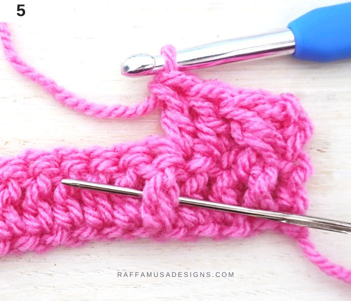 How to Crochet the Waffle Stitch - Step-by-Step Tutorial - 5 - Raffamusa Designs