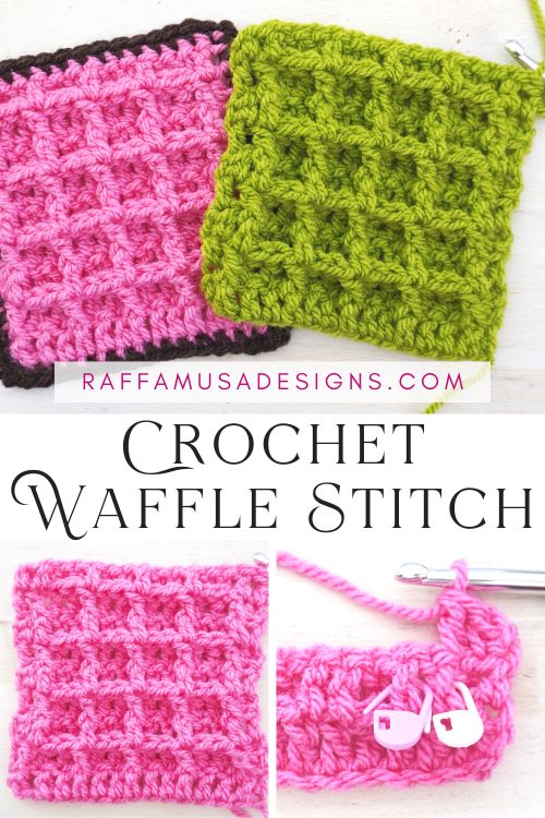Video Tutorial - How to Crochet the Waffle Stitch - Step-by-Step Tutorial - Raffamusa Designs