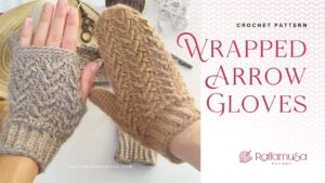 Crochet Wrapped Arrow Gloves Mittens - Free Pattern - Raffamusa Designs
