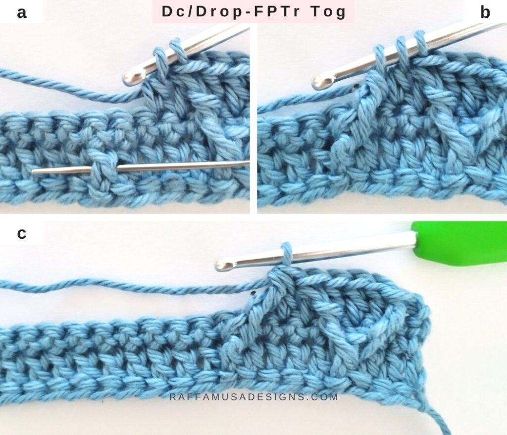 How to crochet a Dc/Drop-FPTr Tog