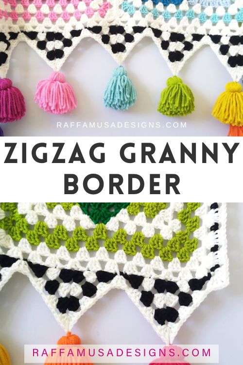 How to Crochet a Zigzag Granny Stitch Border for Blankets - Raffamusa Designs