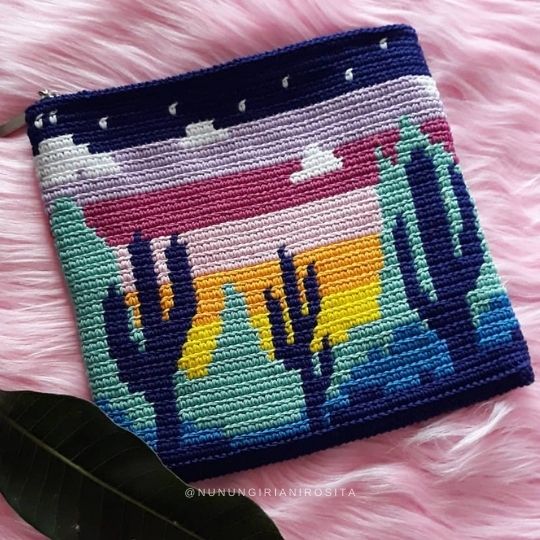 Desert Cacti Zipper Pouch by @nunungirianirosita