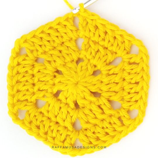 Double Crochet Solid Hexagon - Raffamusa Designs
