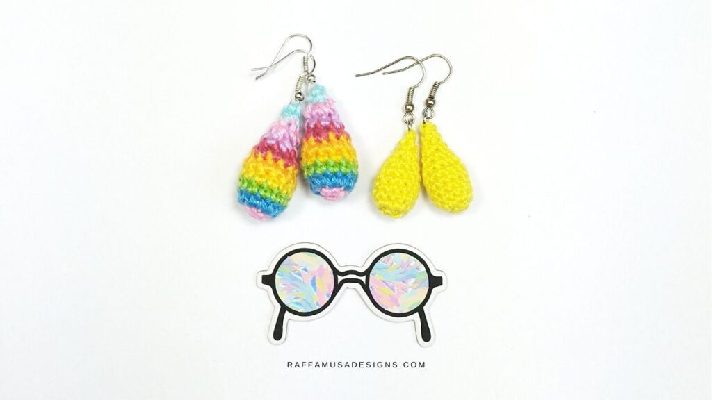 Drops Earrings - Free Crochet Pattern - Raffamusa Designs