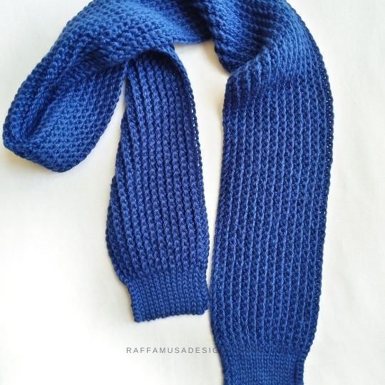 Easy Ribbed Scarf - Free Crochet Pattern for Beginners - Raffamusa Designs