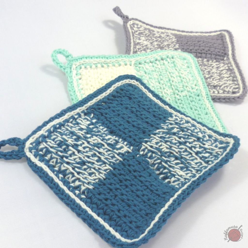 Tunisian Crochet Cottage Potholder