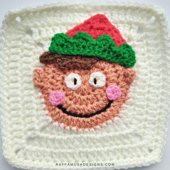 Elf Granny Square - Christmas Crochet Pattern