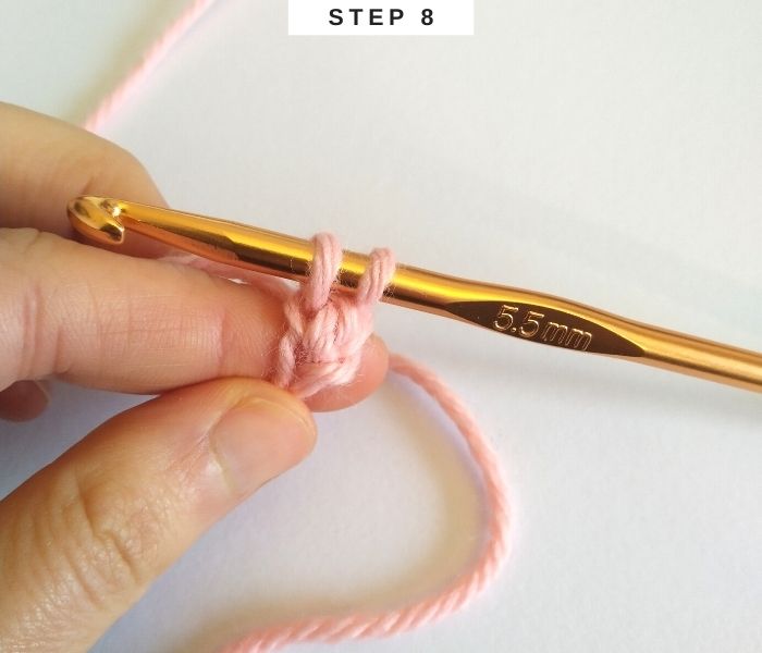 How to Foundation Single Crochet - Step 8 - Free Tutorial