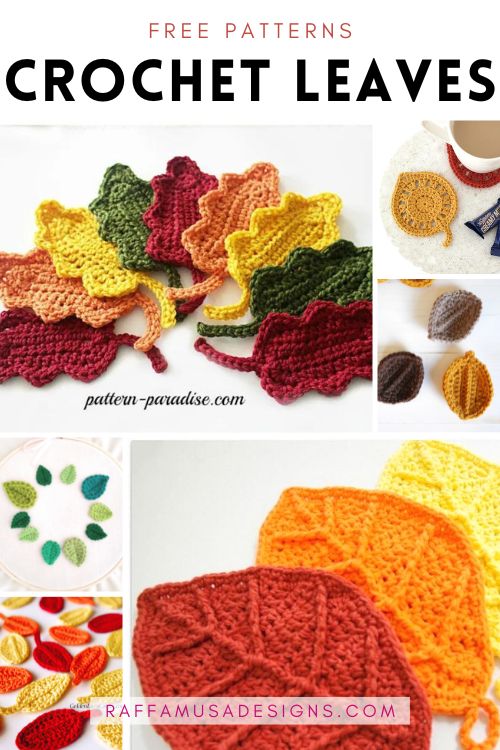 Crochet Leaves - Free Leaf Patterns Round-Up - Raffamusa Designs