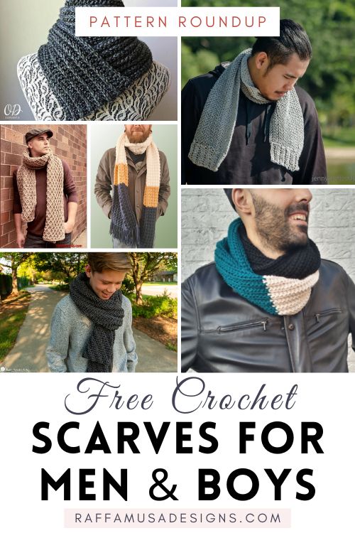 Free Crochet Scarves for Men - Pattern Round-Up - Raffamusa Designs