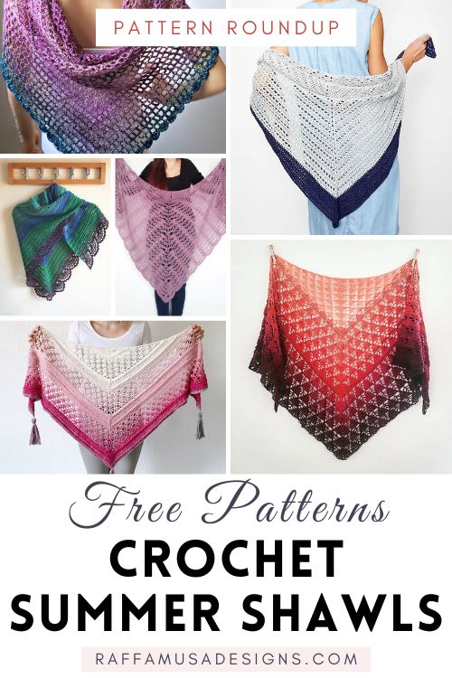 Free Crochet Triangle Summer Shawls - Pattern Roundup - Raffamusa Designs