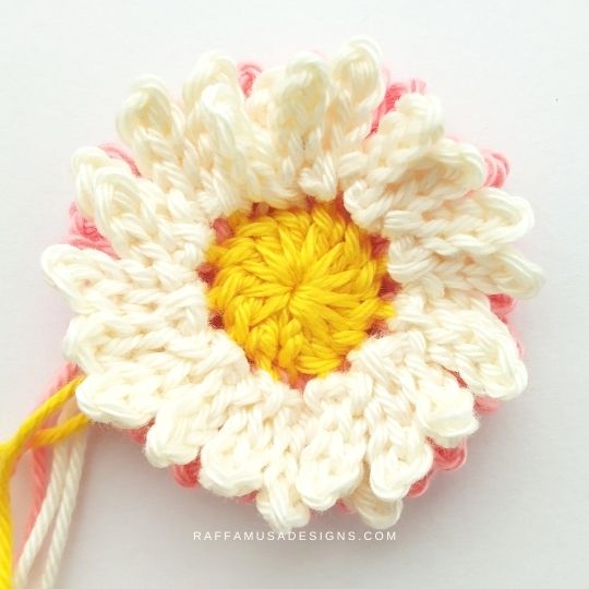 Crochet Gerbera Flower Applique - Raffamusa Designs