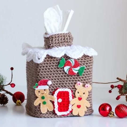 Gingerbread House Tissue Box Cover - Nana's Crafty Home