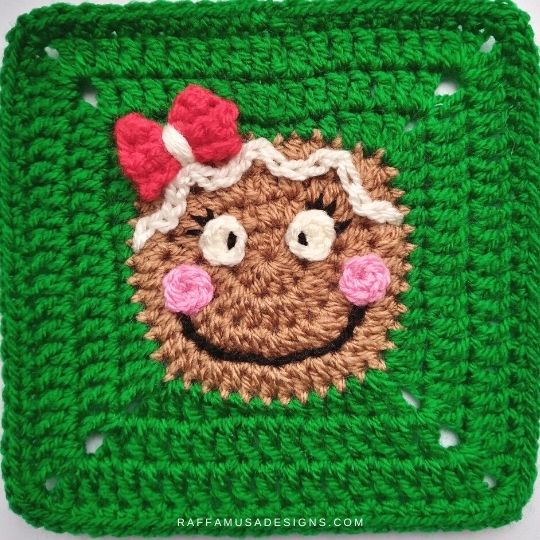 Gingerbread Man Granny Square - Crochet Pattern