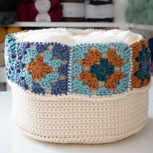 Granny Square Basket by Joy of Motion Crochet