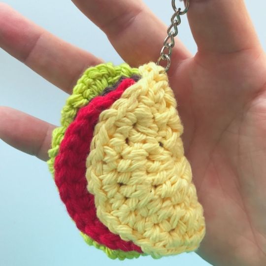 Green Fox Farm - Crochet Taco Keychain