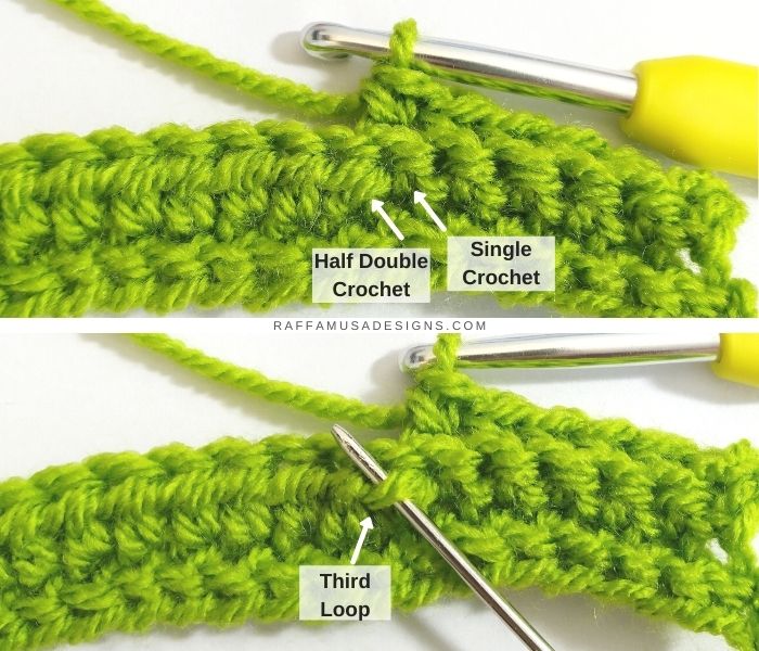 Half Double Crochet Third Loop - Raffamusa Designs