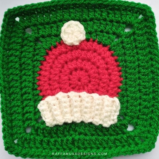 Winter Hat Granny Square - Christmas Crochet Pattern