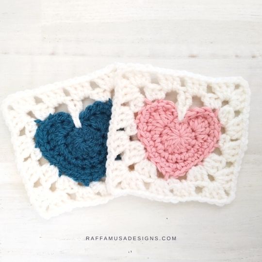 Heart in a Granny Square - Free Crochet Pattern - Raffamusa Designs