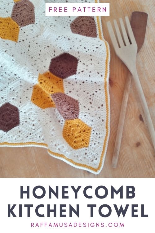 Free Crochet Pattern - Honeycomb Kitchen Towel - Raffamusa Designs