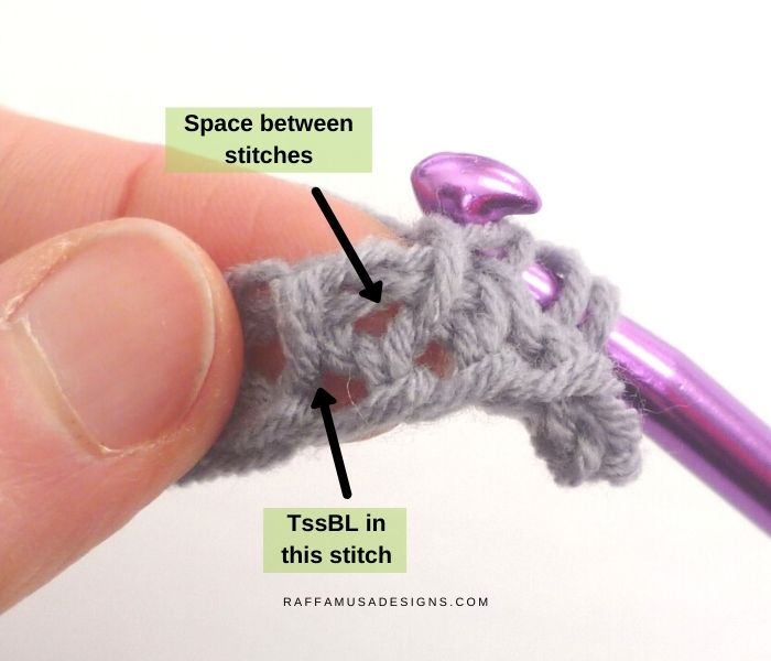 How to Crochet the Tunisian Simple Stitch to the Back Loop - Raffamusa Designs