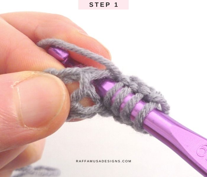 How to Crochet the Tunisian Simple Stitch to the Back Loop - Free Tutorial - Raffamusa Designs
