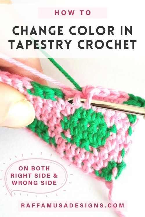 How to Change Color in Tapestry Crochet - Step-by-Step Tutorial - Raffamusa Designs