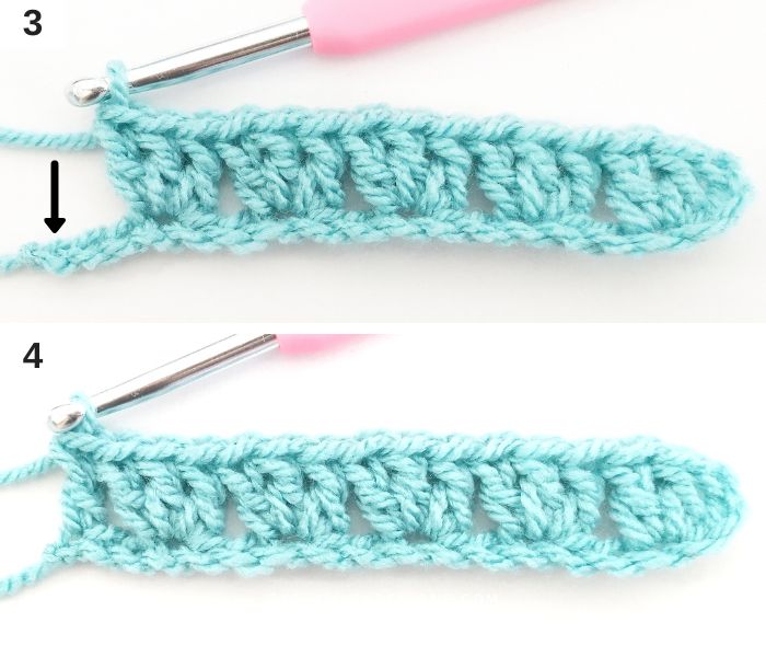 Crochet Granny Diamond Stitch Tutorial - 3-4 - Raffamusa Designs