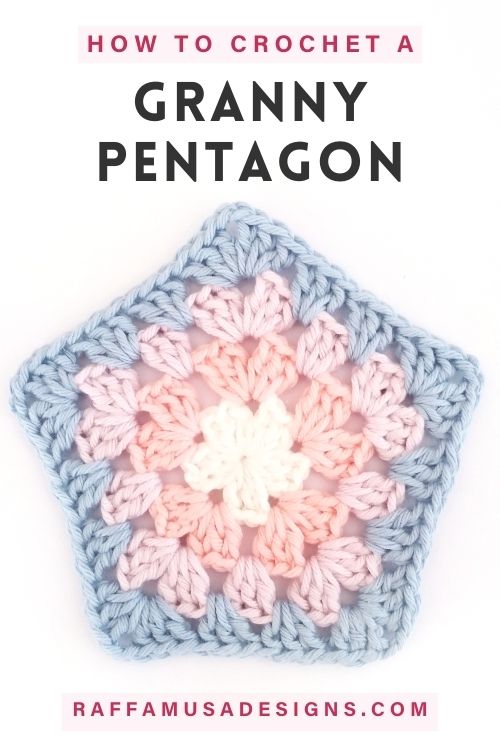 Crochet Granny Stitch Pentagon - Raffamusa Designs