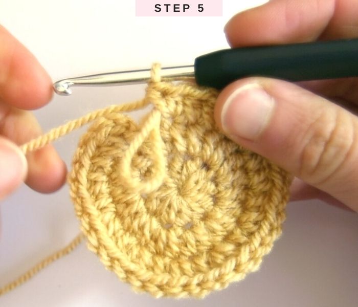 Loop Half Double Crochet Tutorial - Step 5 - Raffamusa Designs