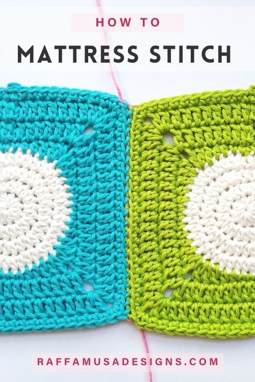 How to Join Panels and squares with the Mattress Stitch - Free Tutorial - Raffamusa Designs