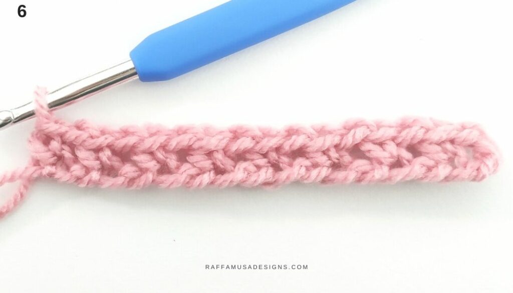 How to Crochet the Moss Stitch - 6 - Raffamusa Designs