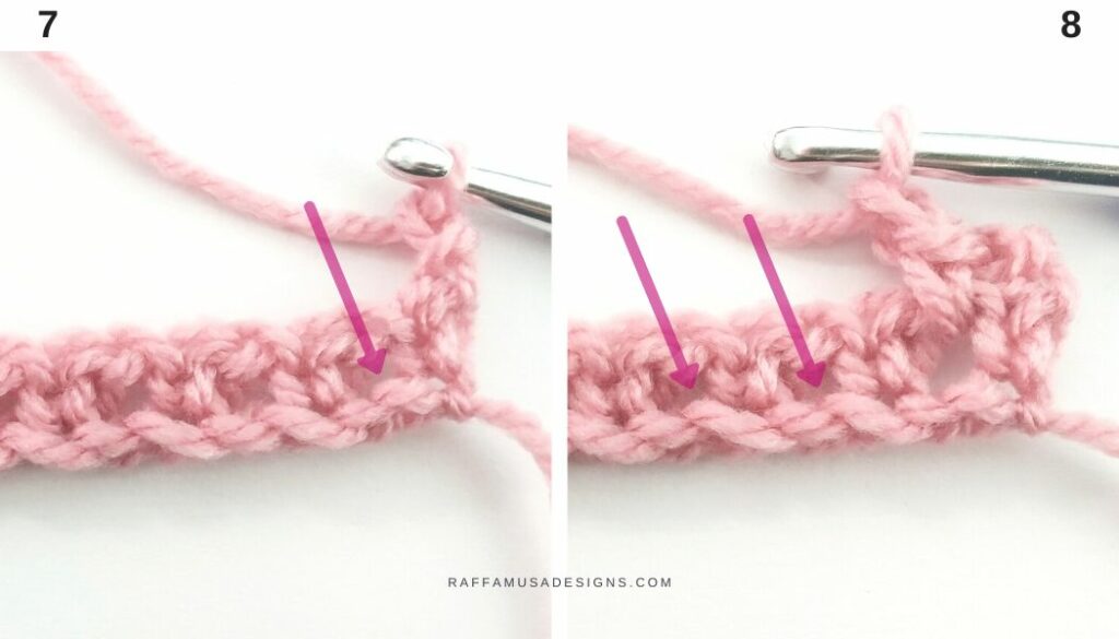 How to Crochet the Moss Stitch - 7-8 - Raffamusa Designs