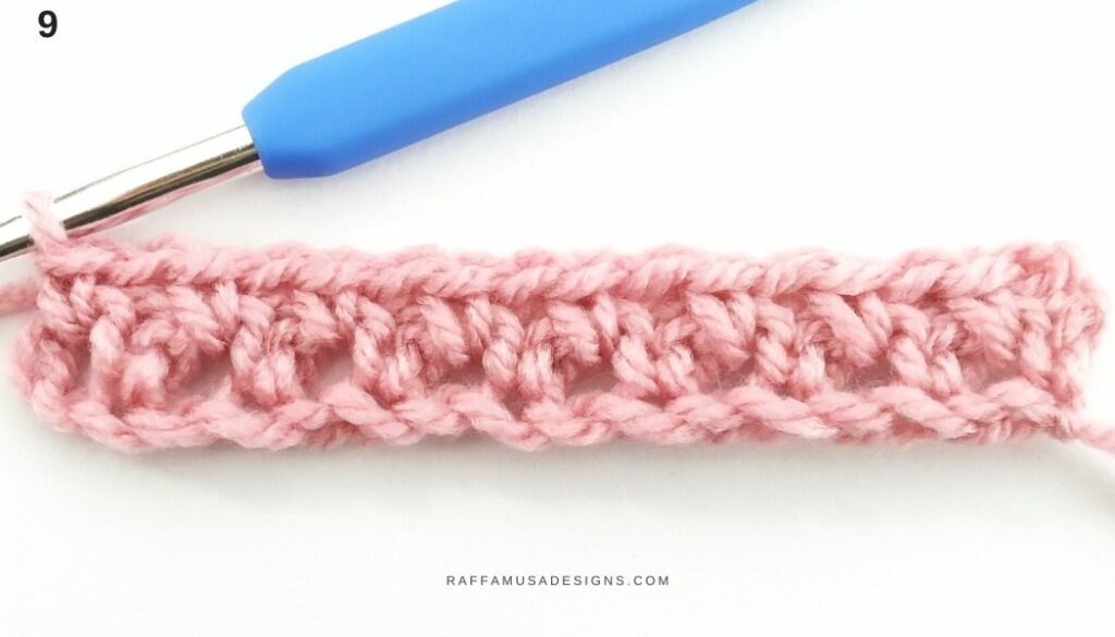 How to Crochet the Moss Stitch - 9 - Raffamusa Designs