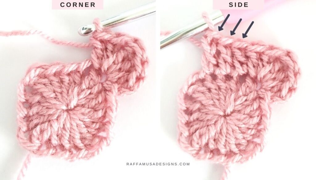 Crochet Solid Square - No Gaps - Steps Round 2 - Raffamusa Designs