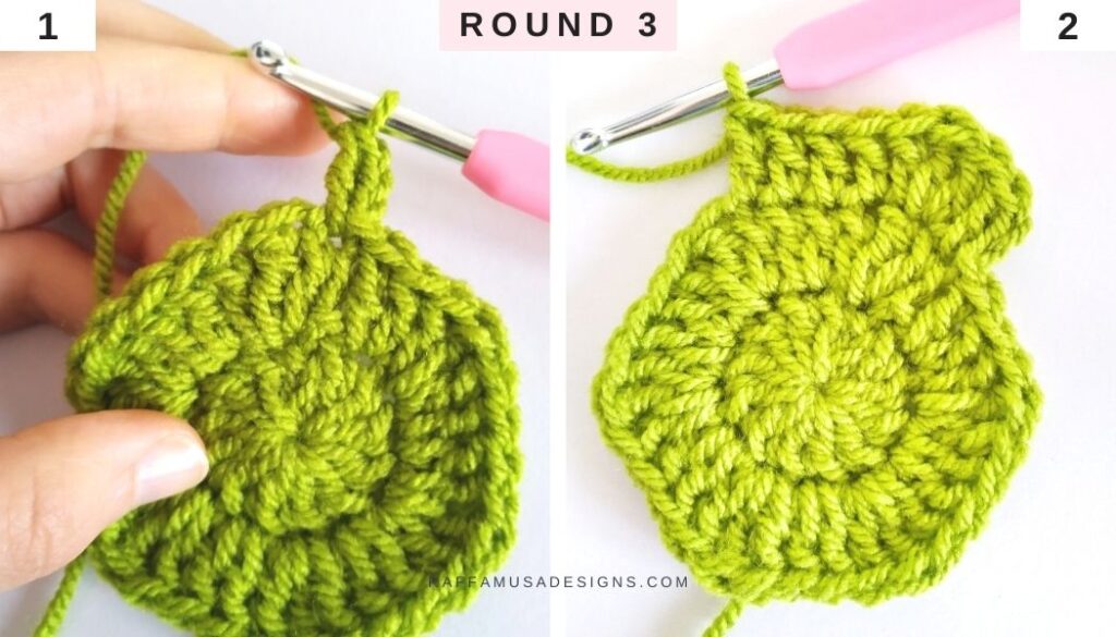 Round 3 - Step-by-Step - Crochet Solid Granny Square - No Gaps - Raffamusa Designs