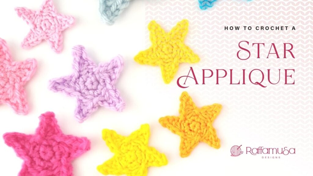 How to crochet a little star applique - Free Crochet Pattern - Raffamusa Designs