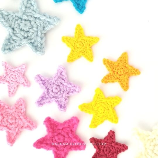 Crochet Star Applique - Raffamusa Designs