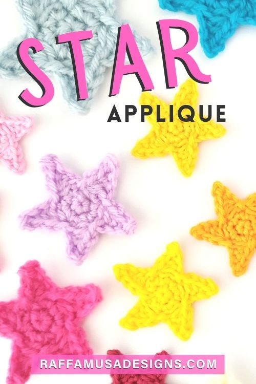 How to crochet a little star applique - Free Crochet Pattern - Raffamusa Designs