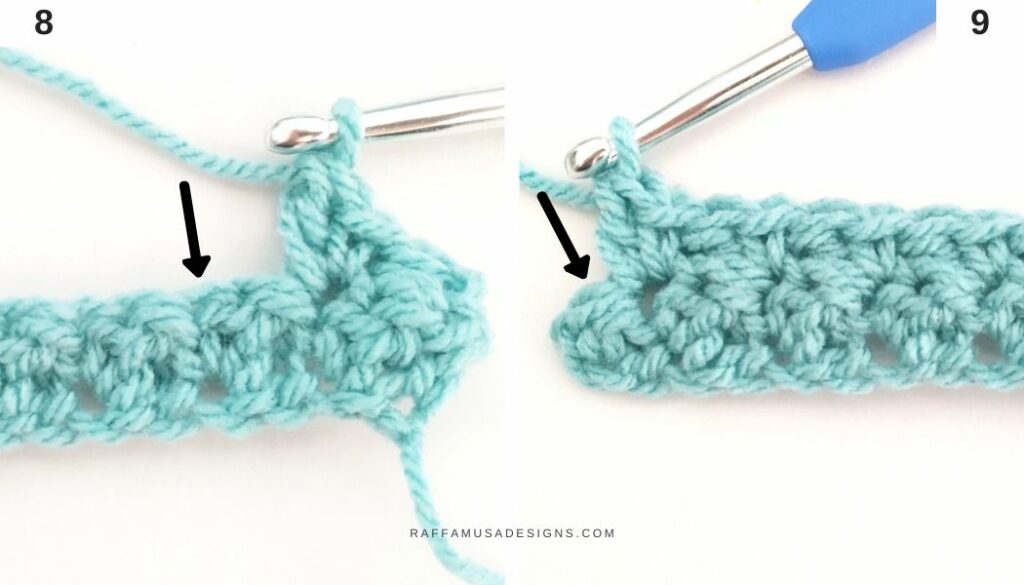 Crochet Suzette Stitch Tutorial - 8-9 - Raffamusa Designs