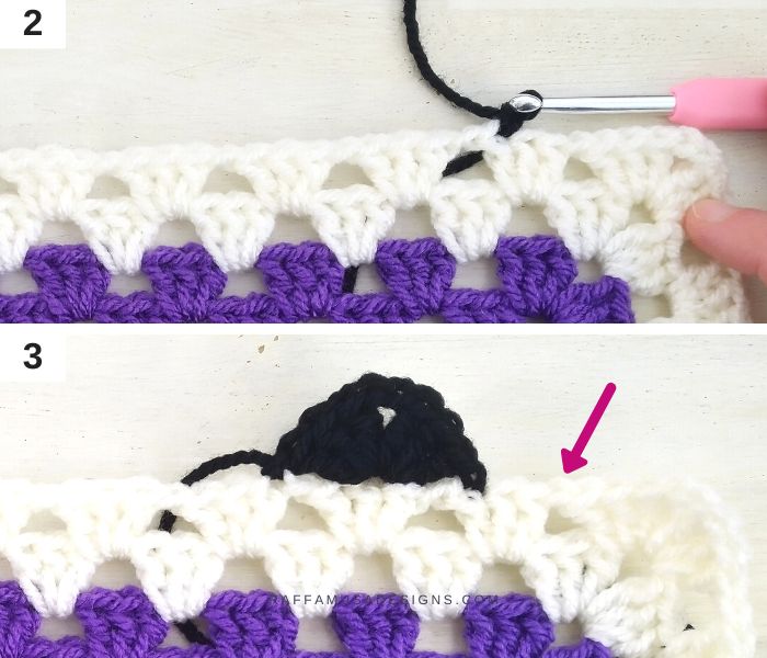 Crochet Zigzag Granny Border Tutorial - 2-3 - Raffamusa Designs