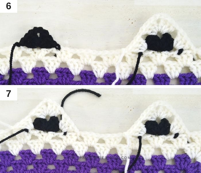 Crochet Zigzag Granny Border Tutorial - 6-7 - Raffamusa Designs