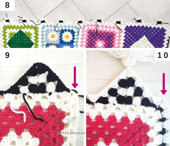 Crochet Zigzag Granny Border Tutorial - 8-10 - Raffamusa Designs