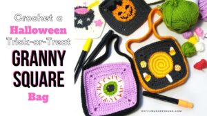 How to Crochet a Halloween Trick-or-Treat Granny Square Bag - Raffamusa Designs