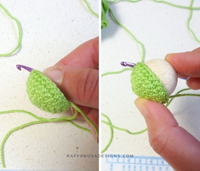 Crochet Wooden Beads - Free Tutorial - Step 2 - Raffamusa Designs