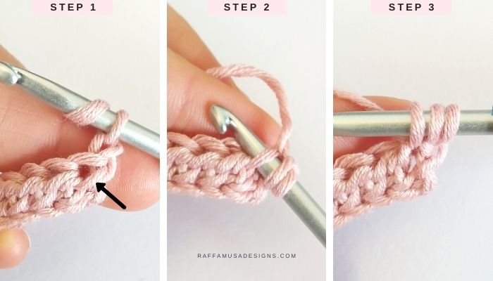 How to crochet in the third loop of a Hdc - Step-by-Step Tutorial - Raffamusa Designs